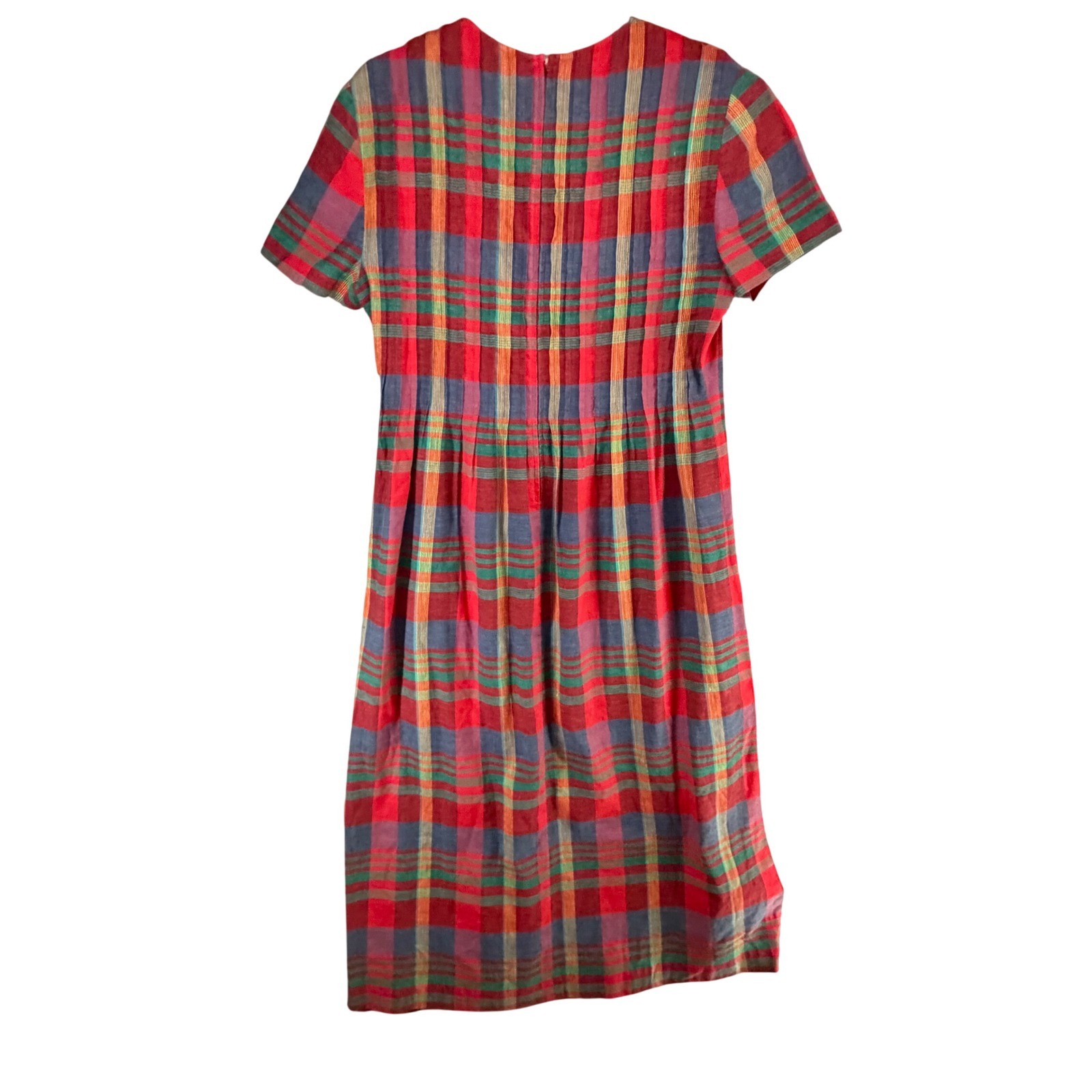Vintage Red Plaid Tartan Maxi Dress Sz 10 Cottagecore Academia Positive Attitude