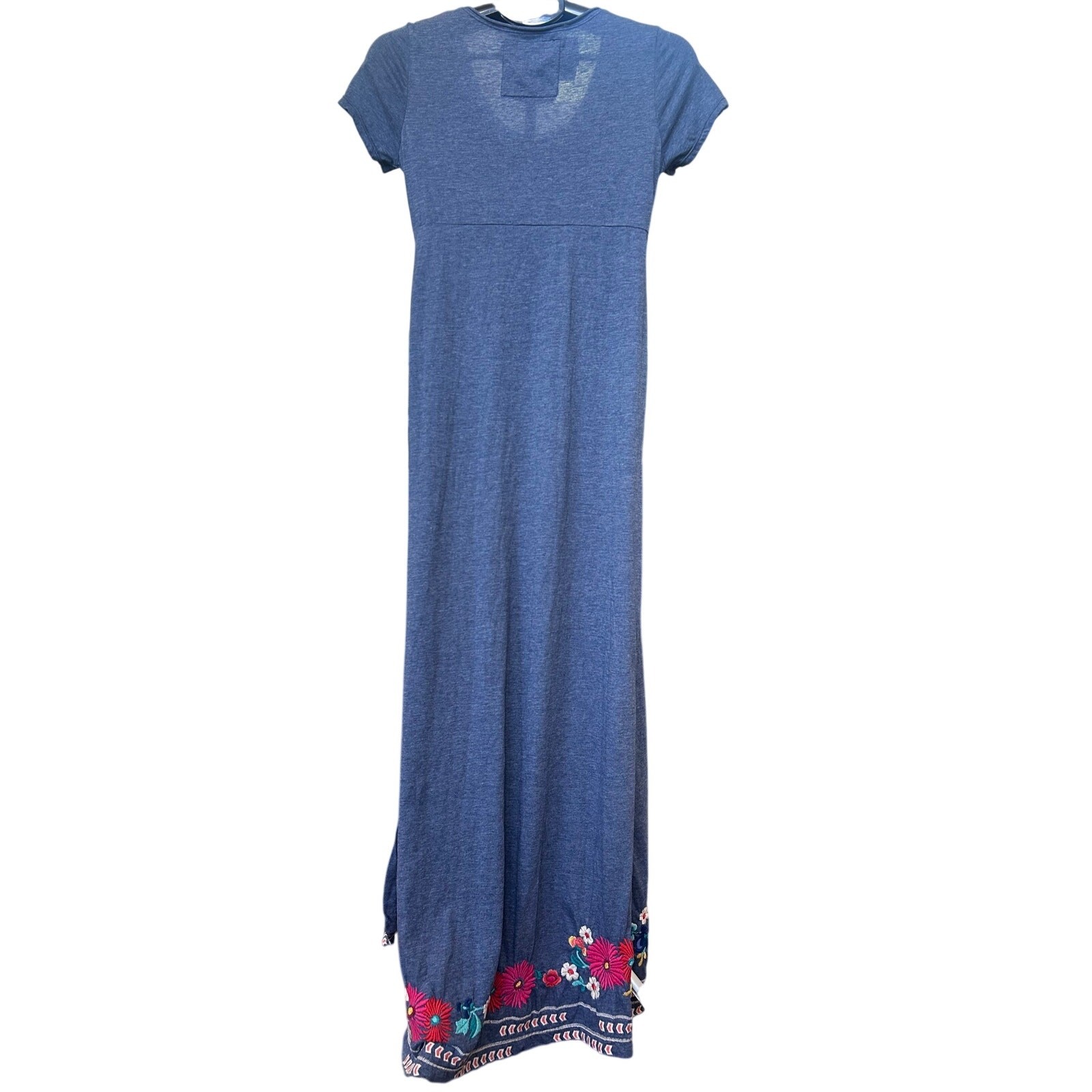 JW Los Angeles Johnny Was Embroidered Smocked Empire Waist Maxi Dress XS Boho