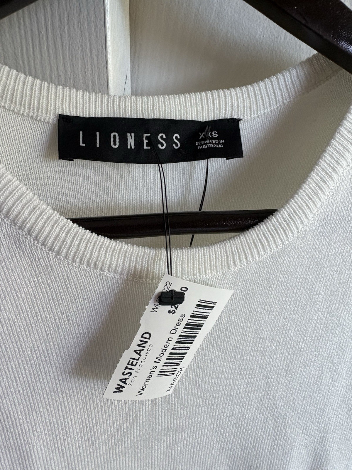 LIONESS Military Minds Mini White Ribbed Rushed Mini Dress Size XXS