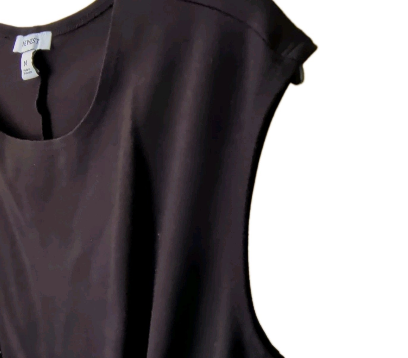 Nine West Women’s M Black Solid Sleeveless Scoop Neck Mini Dress Rayon
