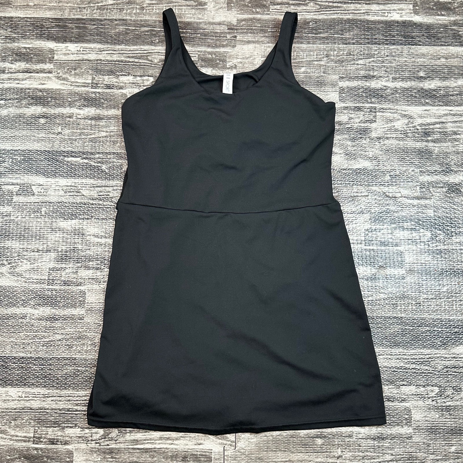 Elle Sport Women’s sz MED Active Tank Athletic Black Sport Dress w/ Shorts