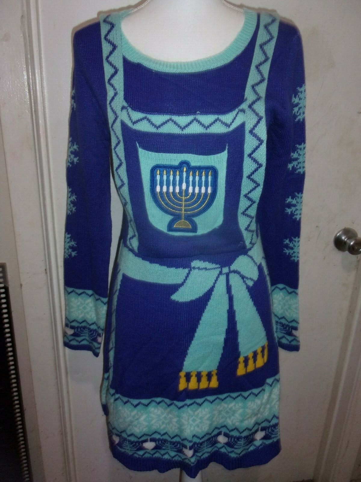 Born Famous Holiday Sweater Hanukkah Menorah Dress sizes XS,S.M.L.XL.XXL (B288)