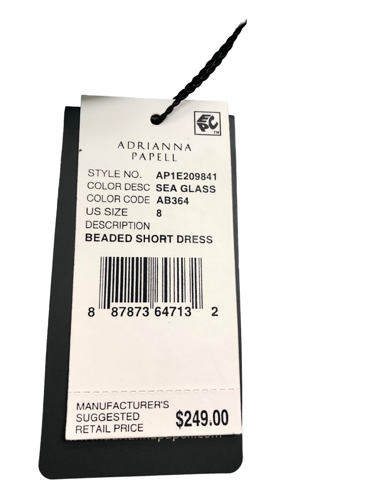 Adrianna Papell Womens Embellished Blouson Batwing Sleeve Dress Blue Size 8 NWT