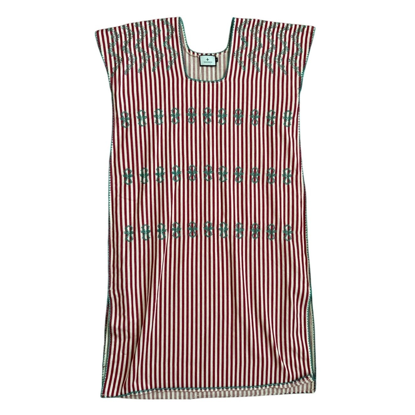 Tuckernuck Oversized Red Stripe Sullivan Embroidered Canvas Caftan Size XS