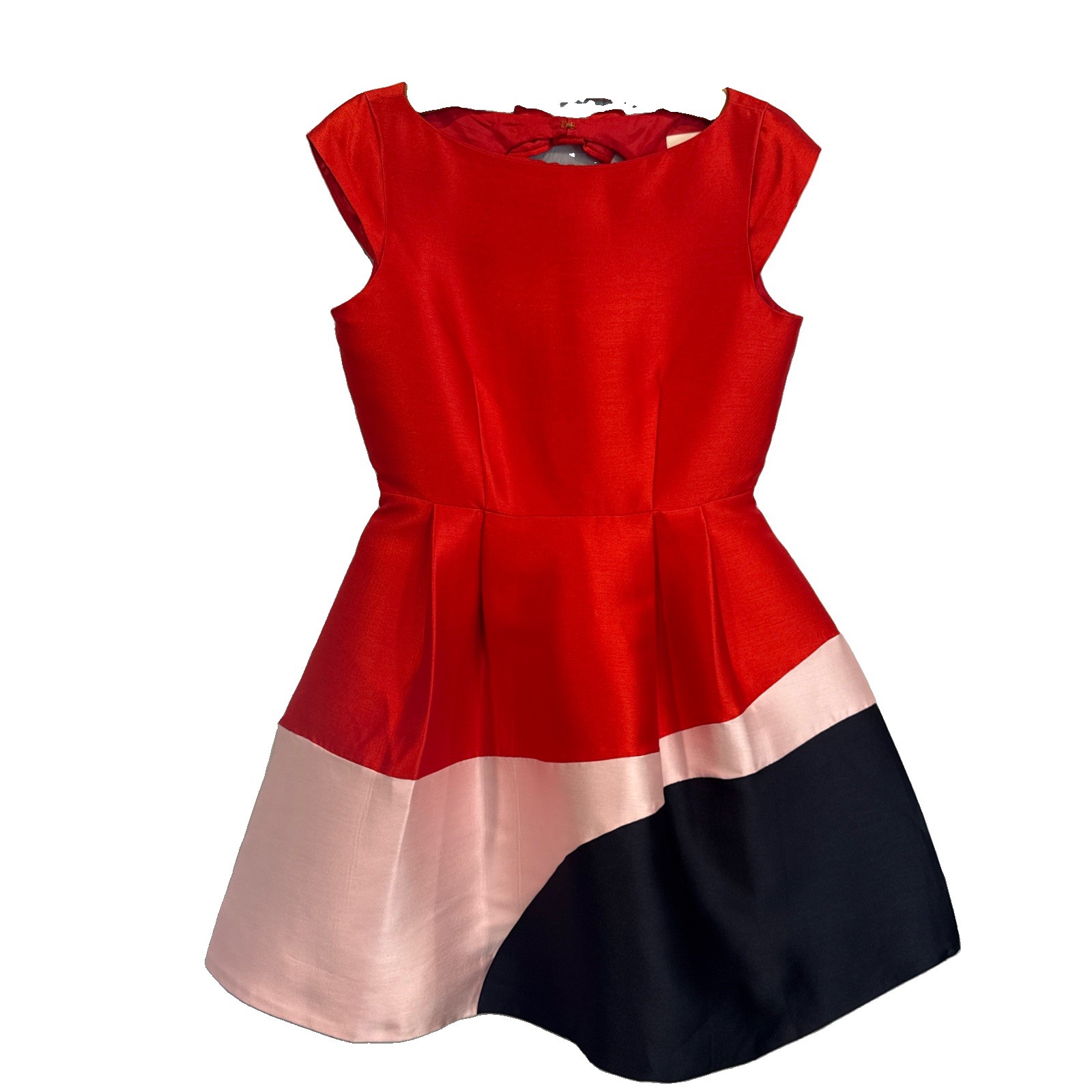 Kate Spade Do Wonder Fit and Flare Colorblock Cap Sleeve Keyhole Back Dress Sz 2