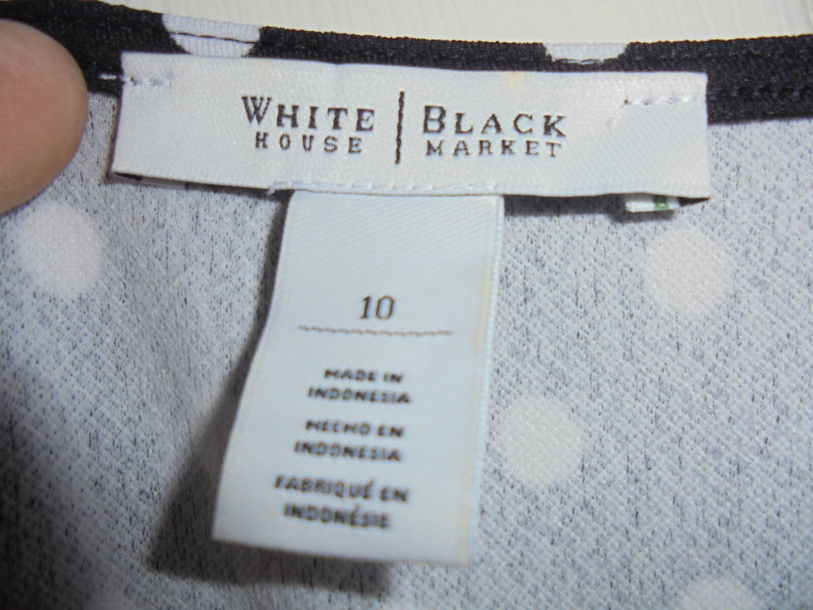 WHITE HOUSE BLACK MARKET Black White Polka Dot Dress Size 10