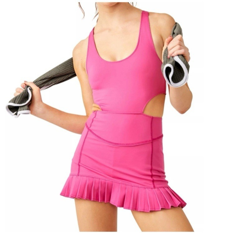 Free People Movement Skortsie Dress Womens XL Pink Back it up pickleball tennis