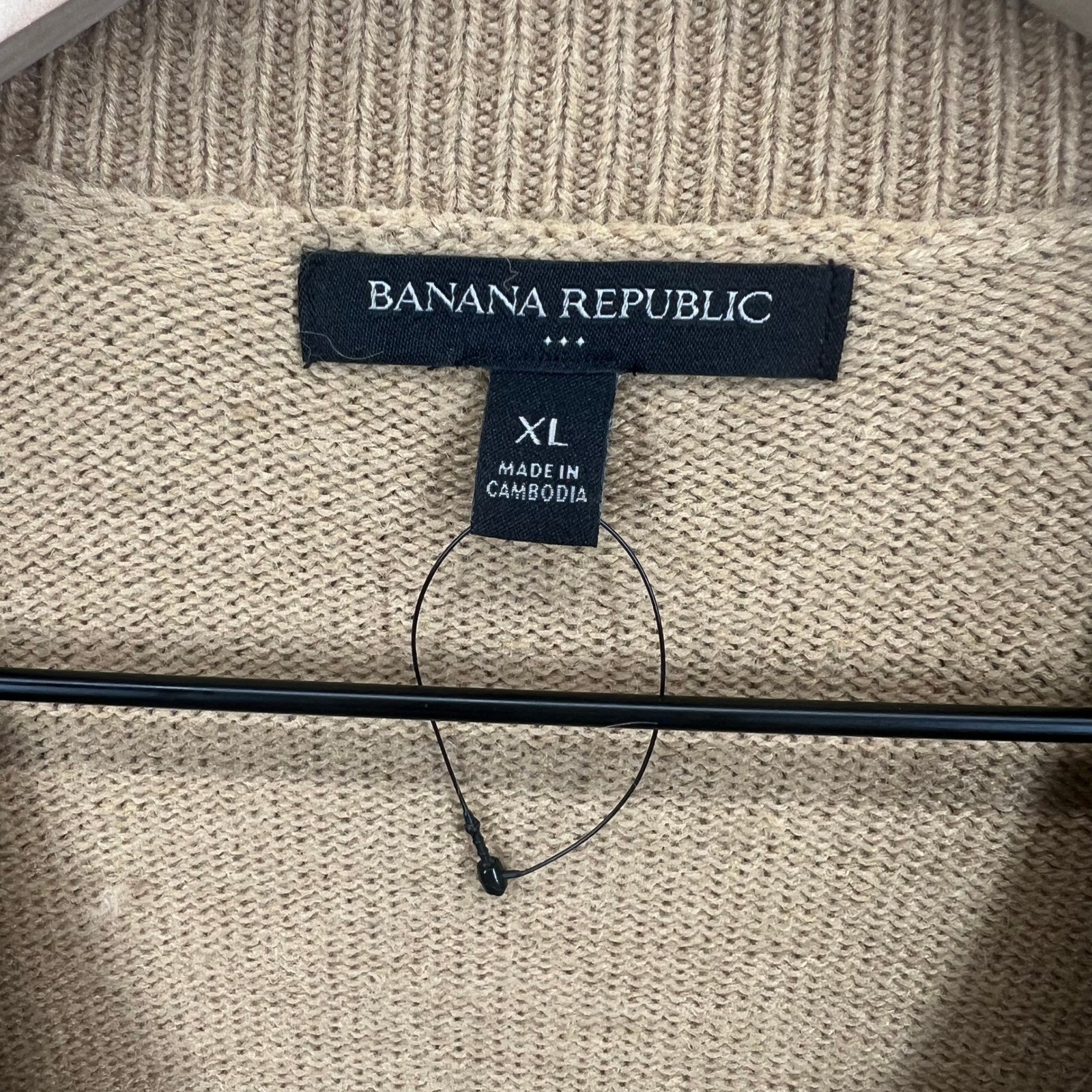 Banana Republic LS Sweater Dress Women XL Camel Tan Knit Wrap Tie Waist NWOT