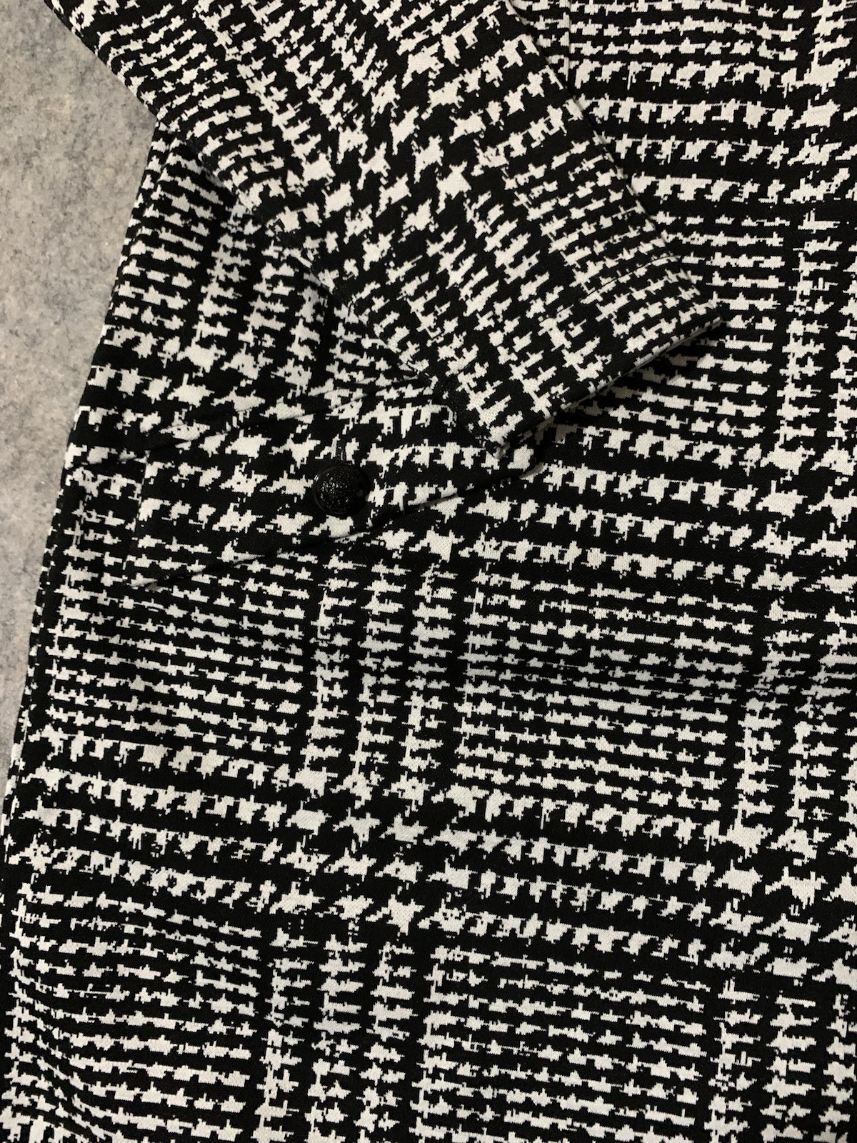 NWT Loft Sz 0 Houndstooth Plaid Mini Dress Black White Stretch Pockets