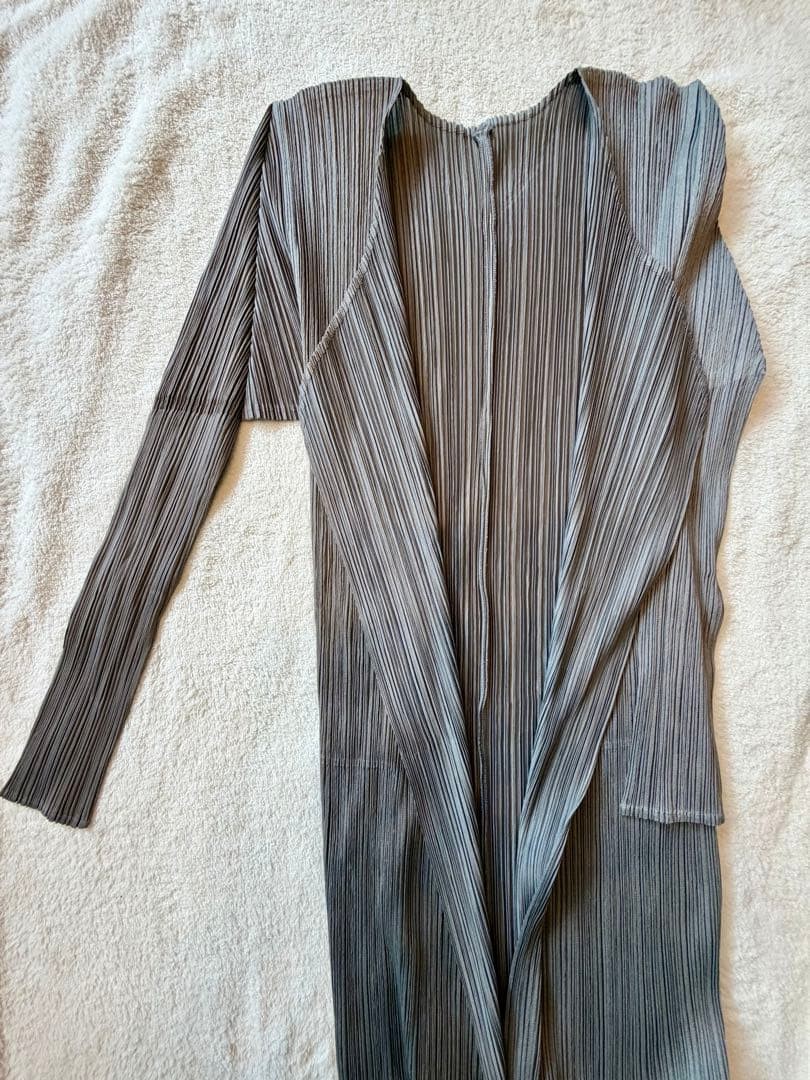 Issey Miyake Pleats Please Sleeveless Dress Jacket Set Gray