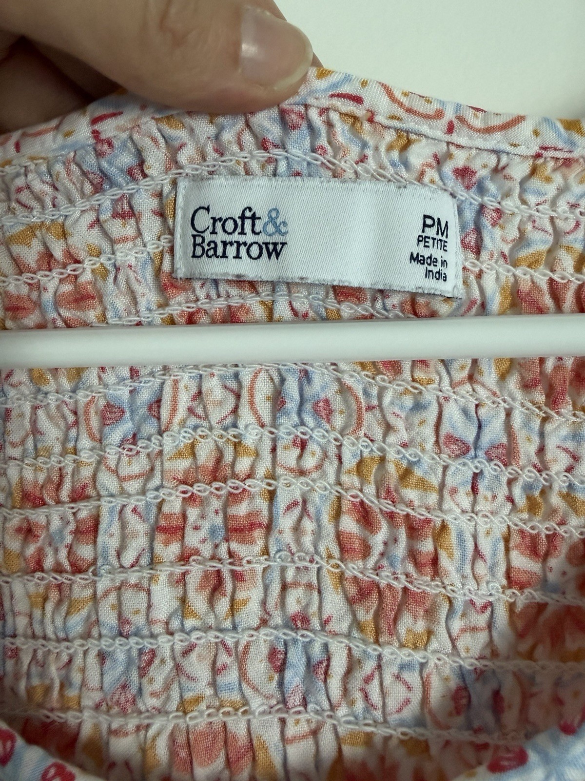 Croft & Barrow Dress Womens M Orange Floral Sleeveless Smocked Midi Sundress