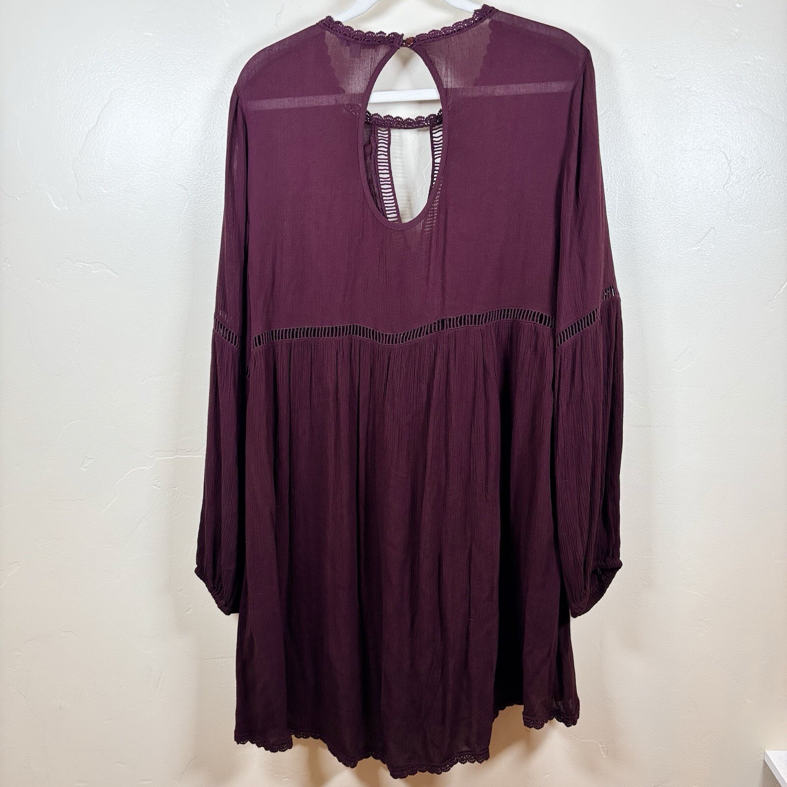 Patrons Of Peace Babydoll Dress Sz M Purple Semi-Sheer Gauzy Whimsigoth Fairy