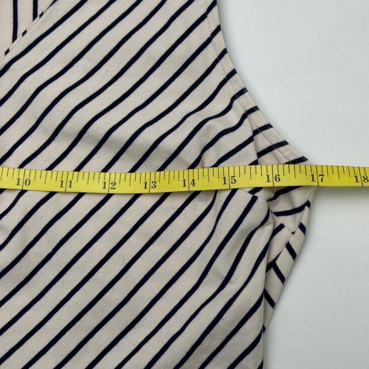 Monteau Womens Striped Sleeveless Mini Dress Cream Navy Size M Nautical Travel