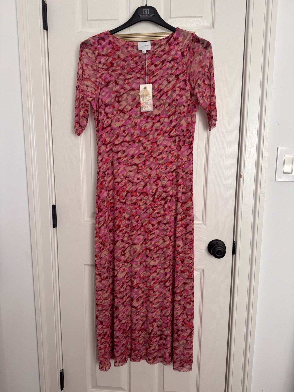 Johnny Was Jade Mina Pink Mesh Midi dress Medium NWT(double Mesh for lining)