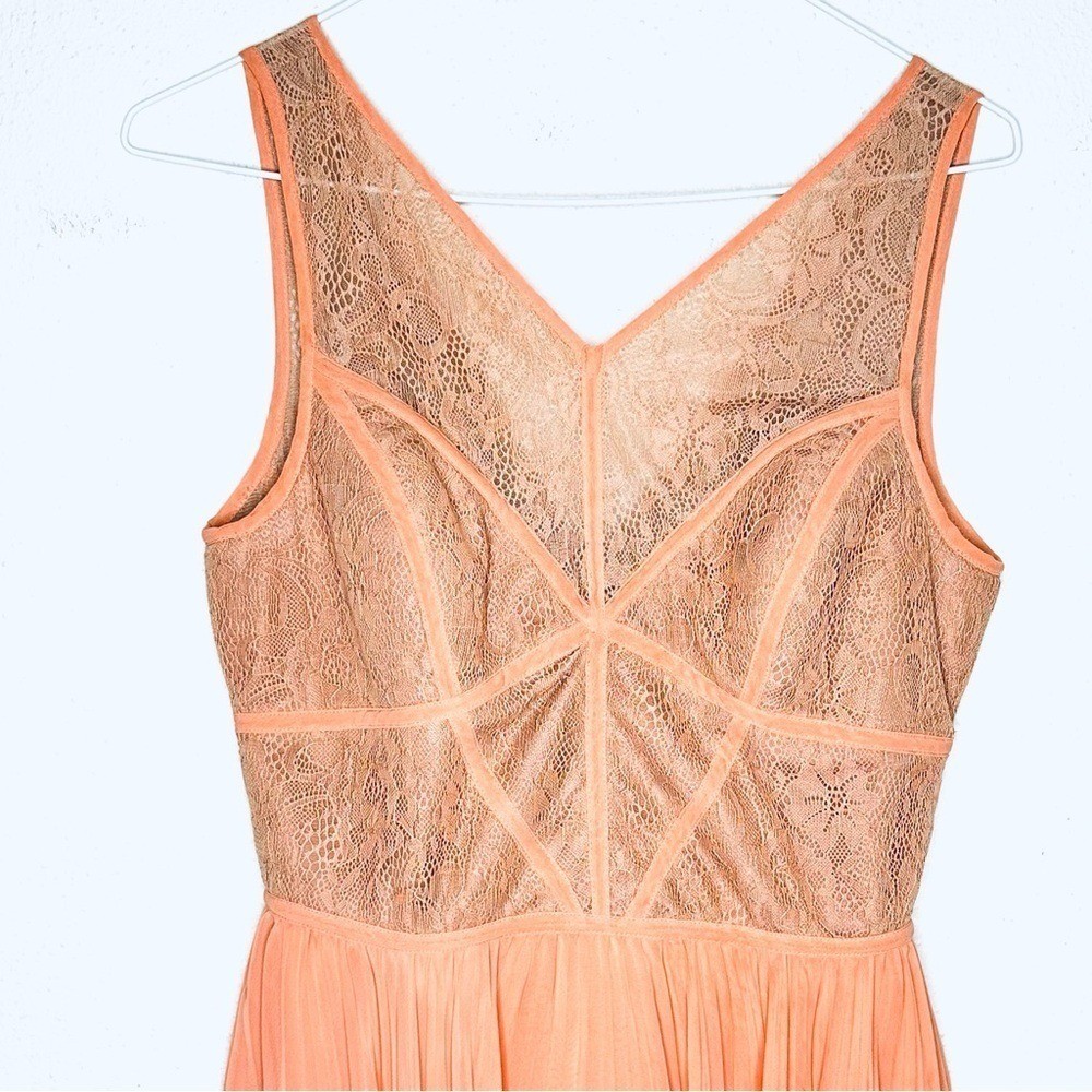 BCBG Paris Lingerie Illusion Lace Pleated Dress Size 4