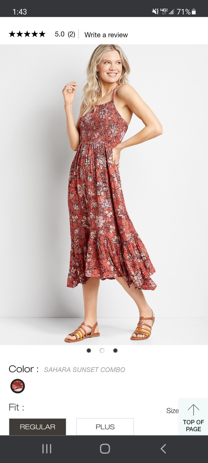 Maurices Women’s M Floral Midi Dress Long Sleeveless Strappy Regular