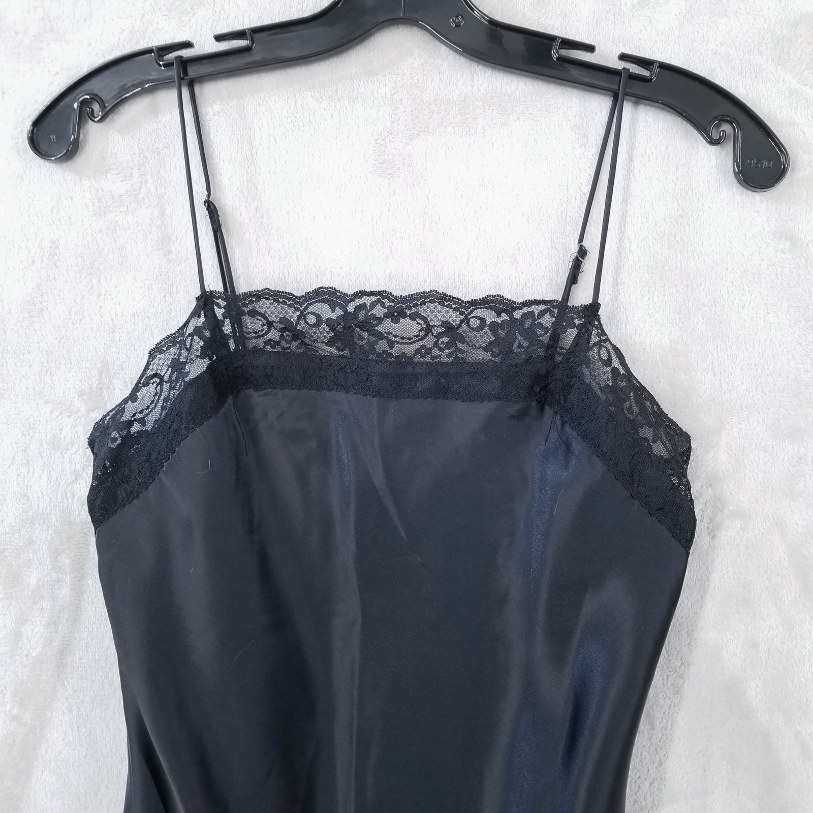 Abercrombie & Fitch Slip Dress Black Mini Satin Lace Trim Cami Women Small