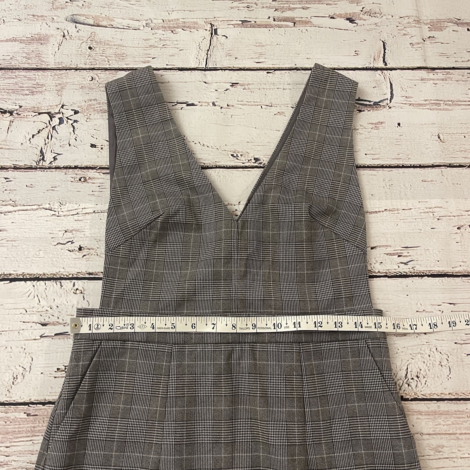 Aqua Women’s Gray Glen Plaid Exclusive Jumper Dress Size Medium