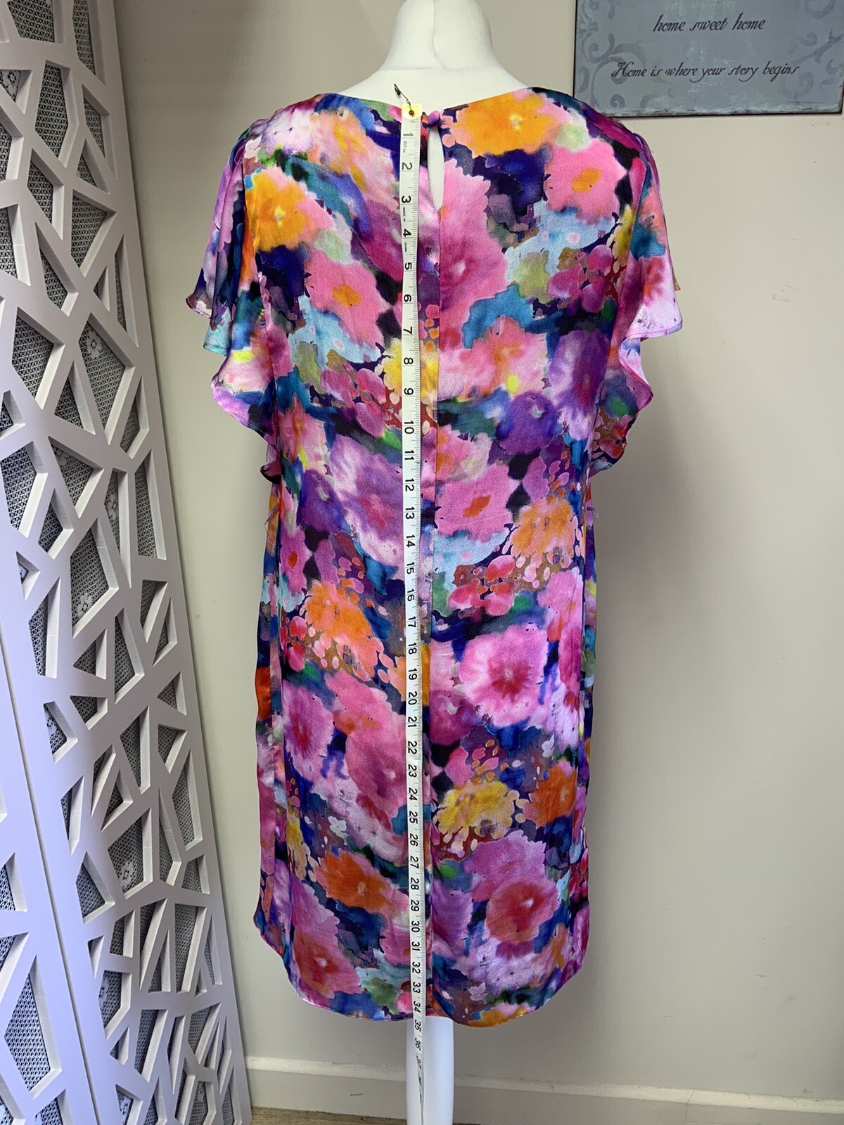 M&Co Dress Size 14 Lightweight Satin Style Fabric Short Sleeves