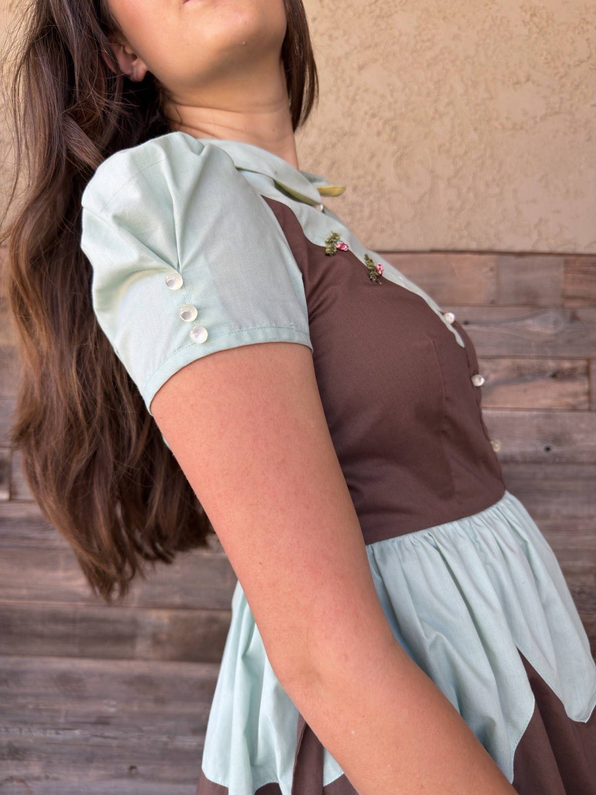 Vintage Betsey Johnson New York Dress Women’s 10 Brown Mint Green Mod Fairycore