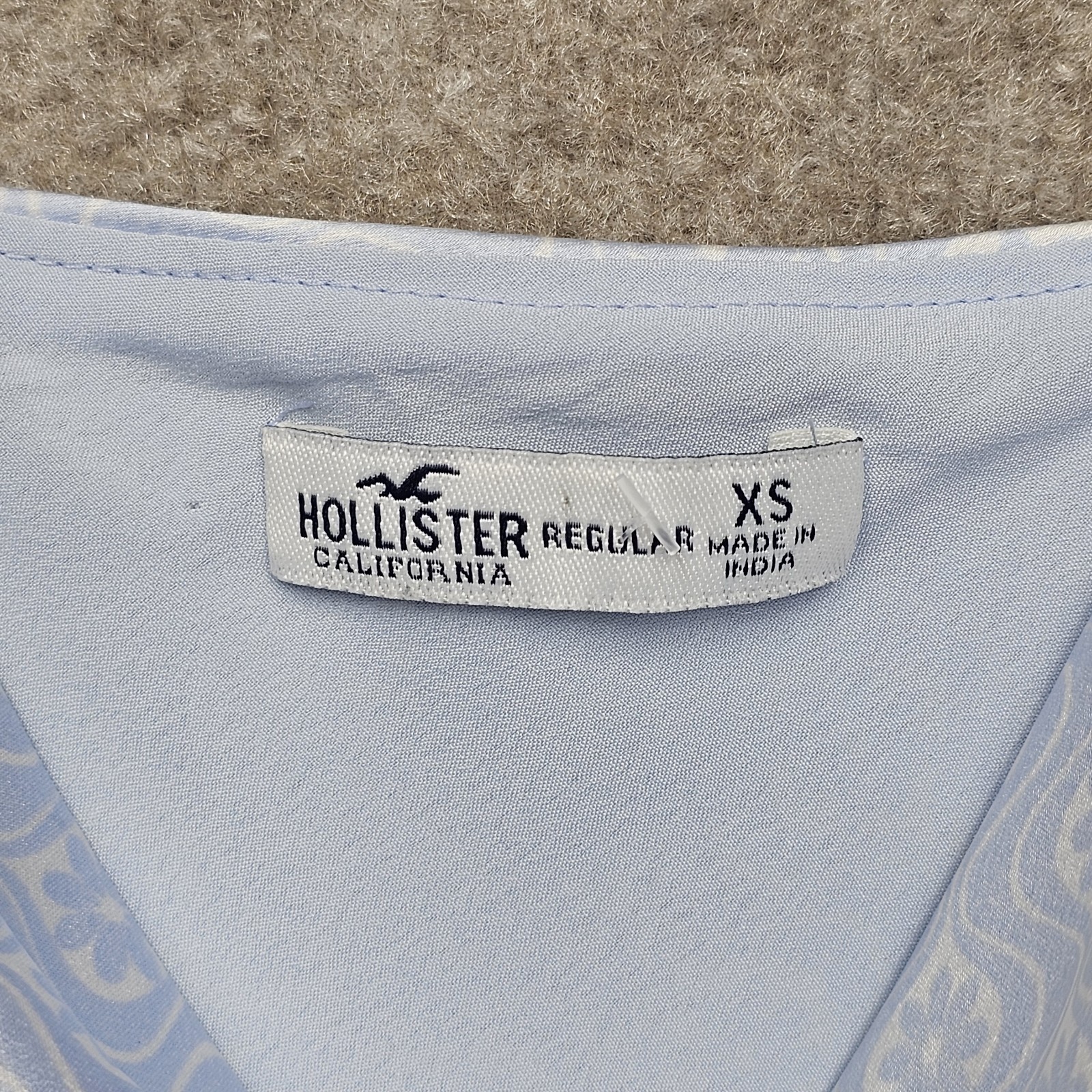 Hollister Silky Blue Slip Dress XS Cowl Neck Adjustable Straps Y2K Mini Satin