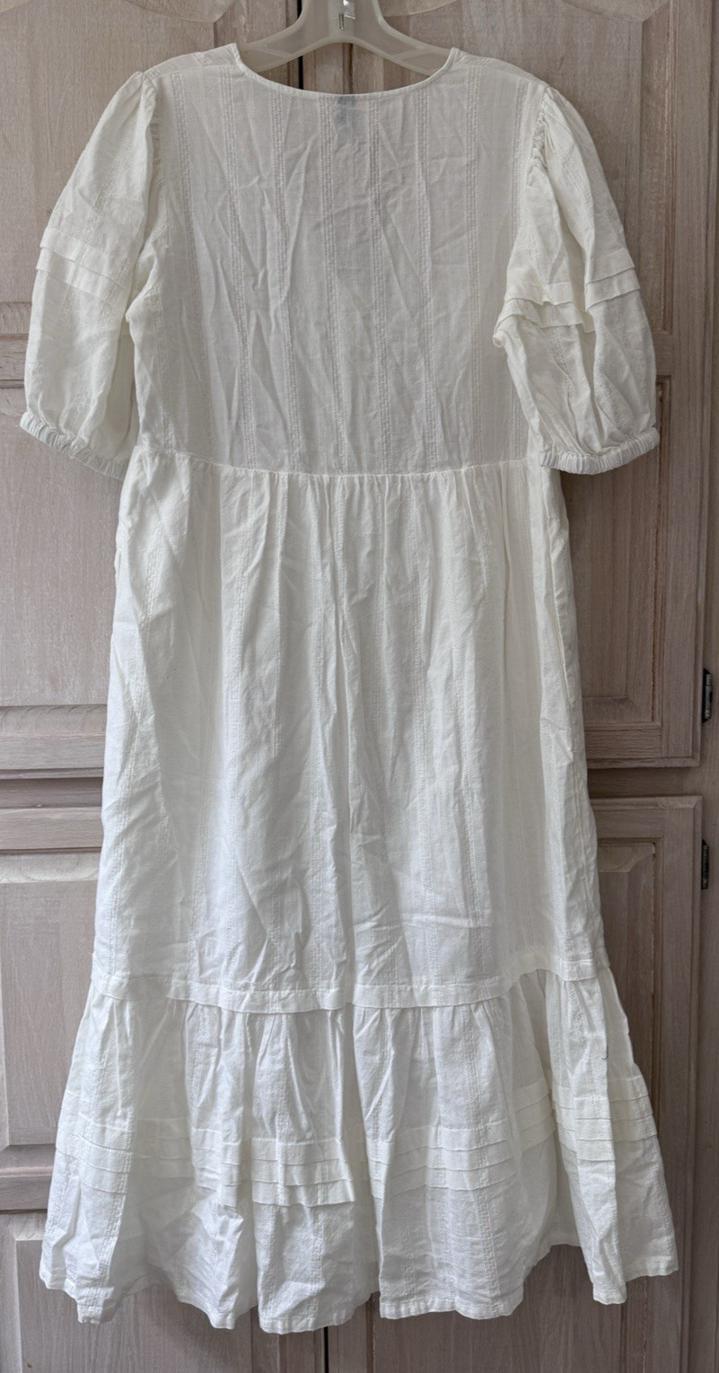 NWT Universal Thread White Tiered V-Neck Midi/Maxi Dress Lined Size Small