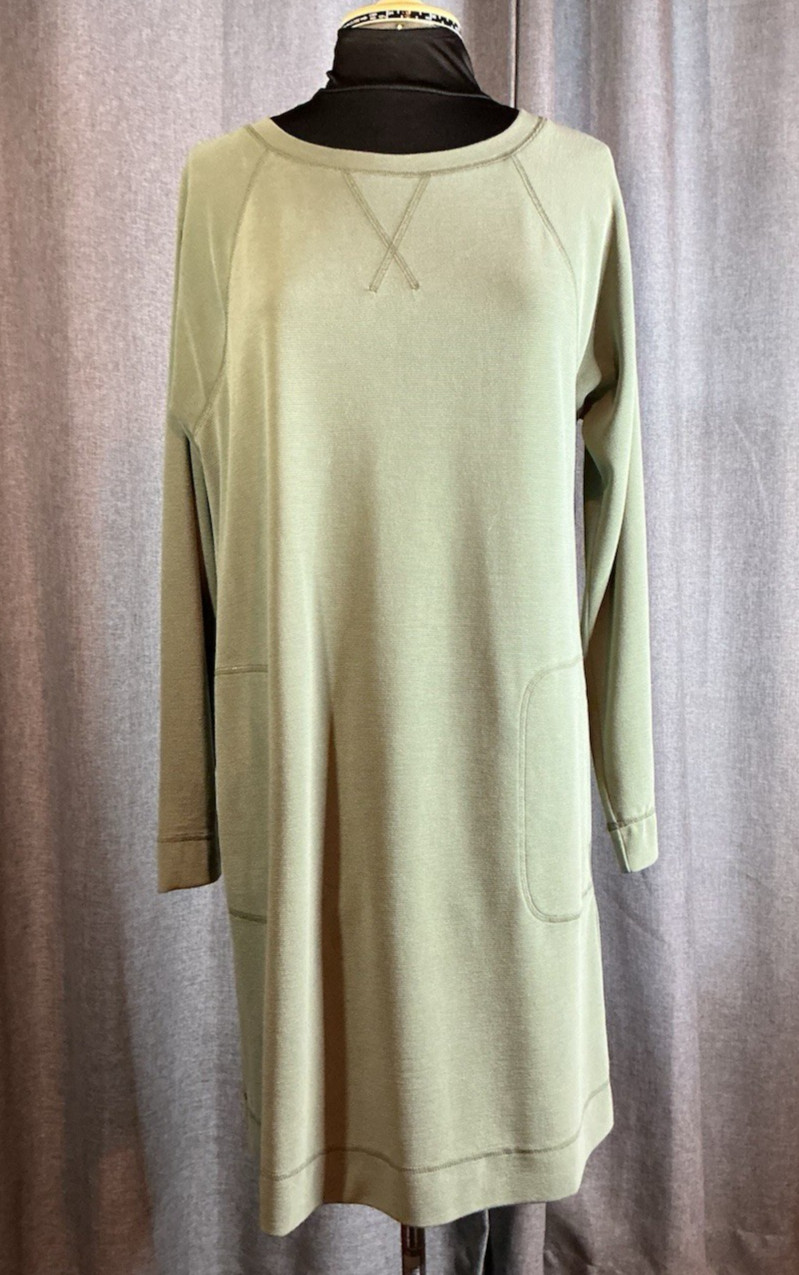 J. Jill Long Raglan Sleeve Sage Green Knit Cssual Dress – M