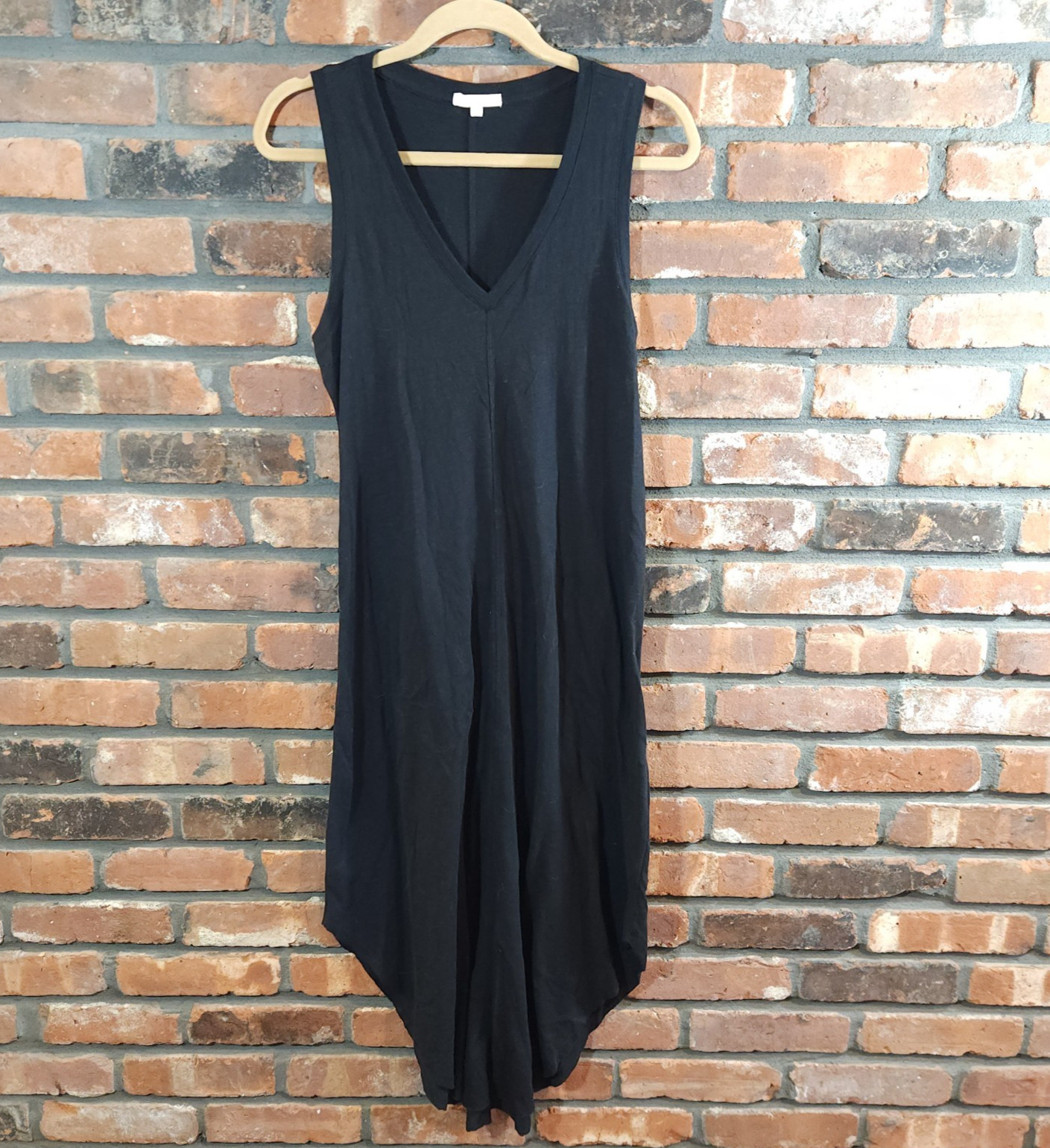 Z Supply The Reverie Sleeveless V-neck Midi Dress in Black Minimalist Women’s S