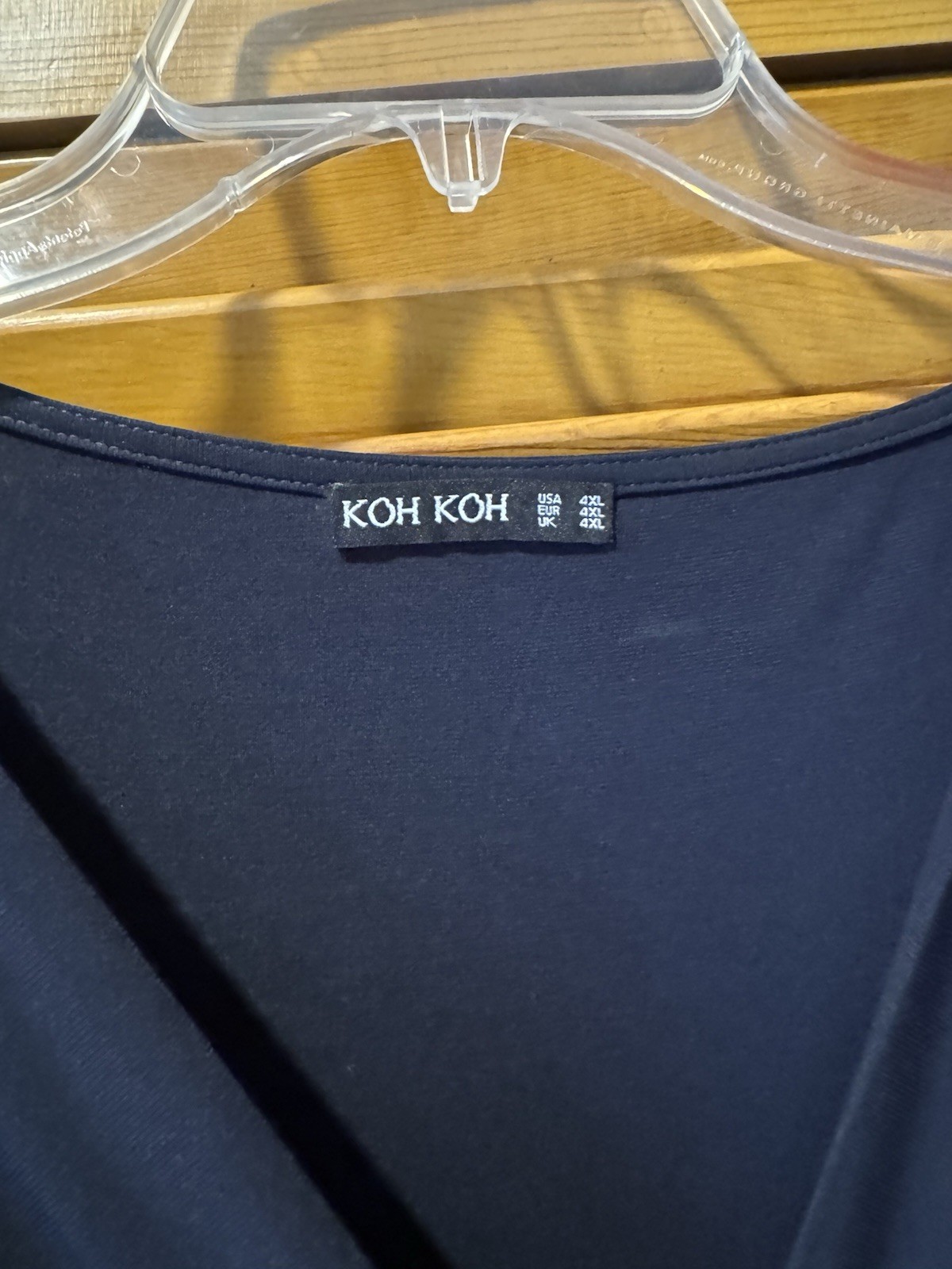 KOH KOH Women’s Plus 4XL Navy Solid Maxi Dress Short Sleeve Rhinestone