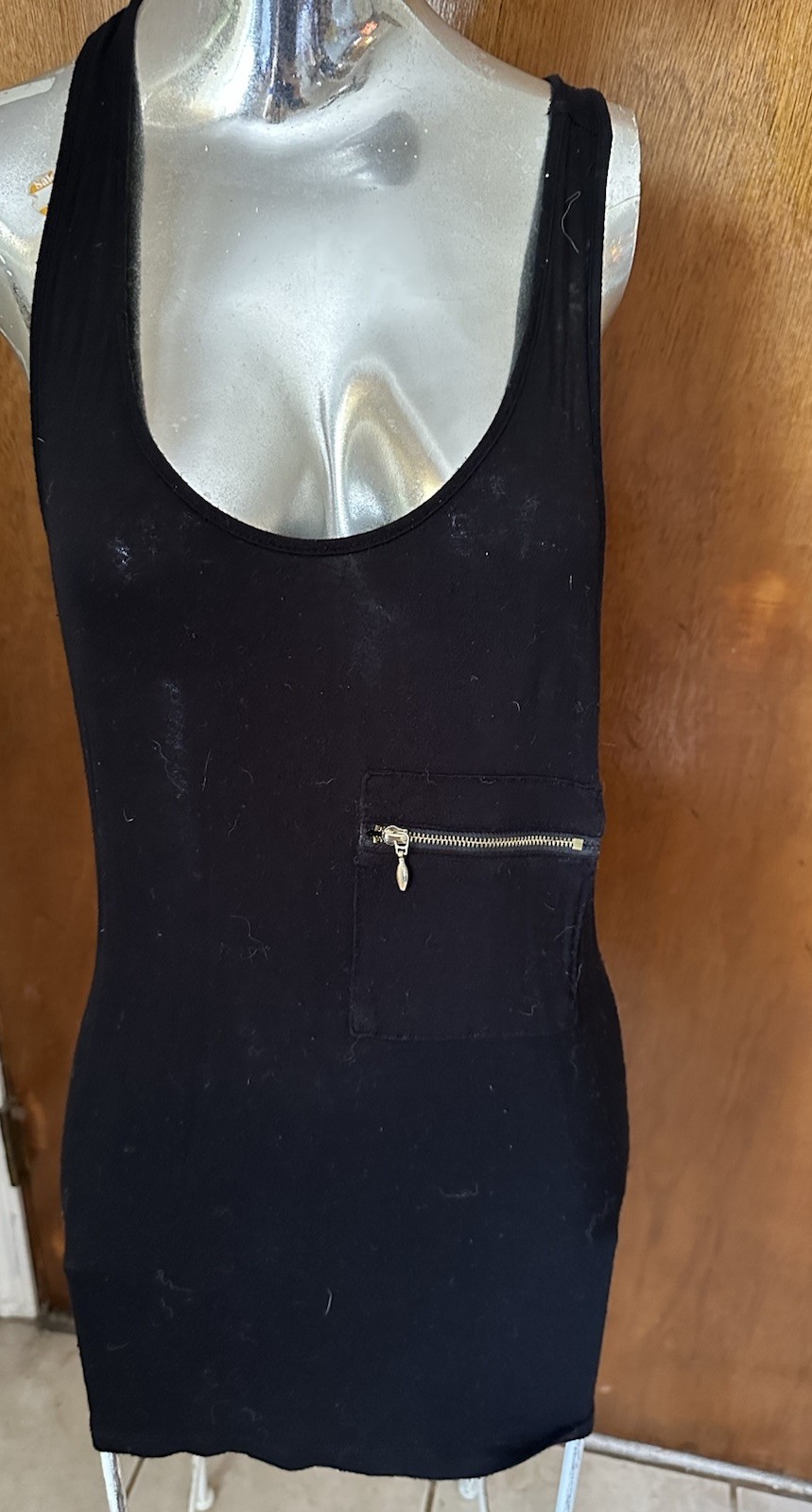 Zenana Outfitters Woman’s Dress Med. Jersey Short Black Razorback A Line Sexy