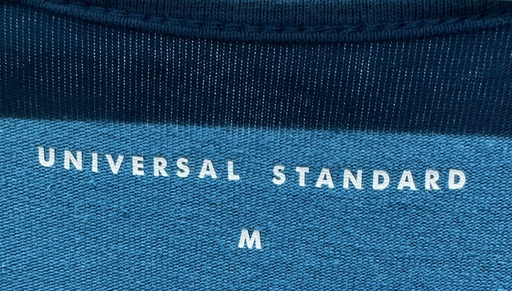Universal Standard Iconic Geneva V-Neck Dress Pima Cotton Blue Coastal Momcore M