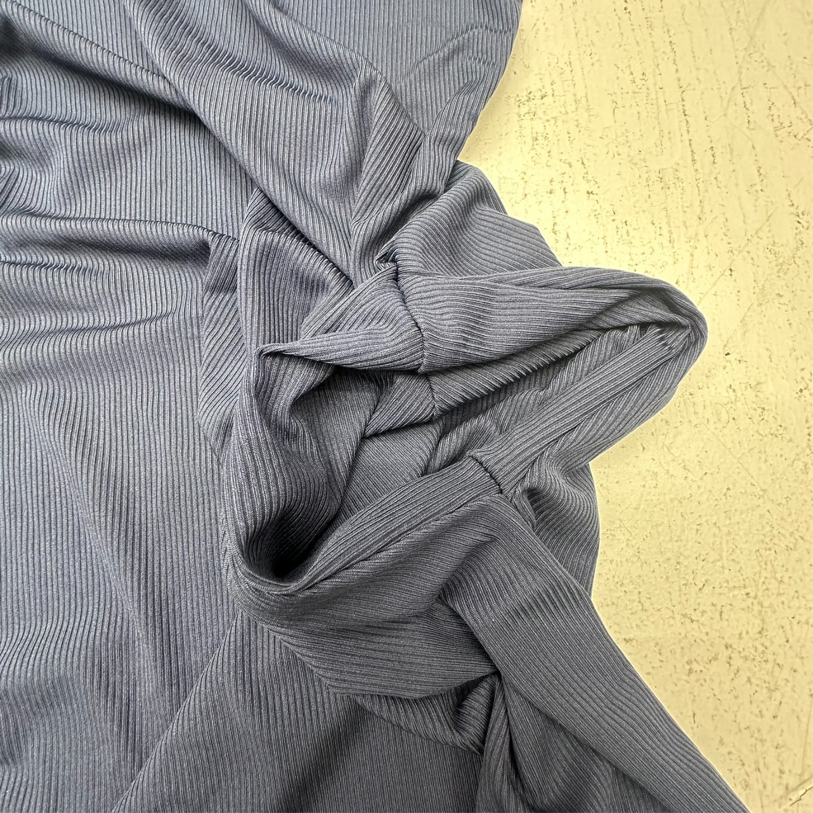 Navy Blue Solid Soft Short Sleeve Crew Neck Pocketed Dress Women’s Size Medium