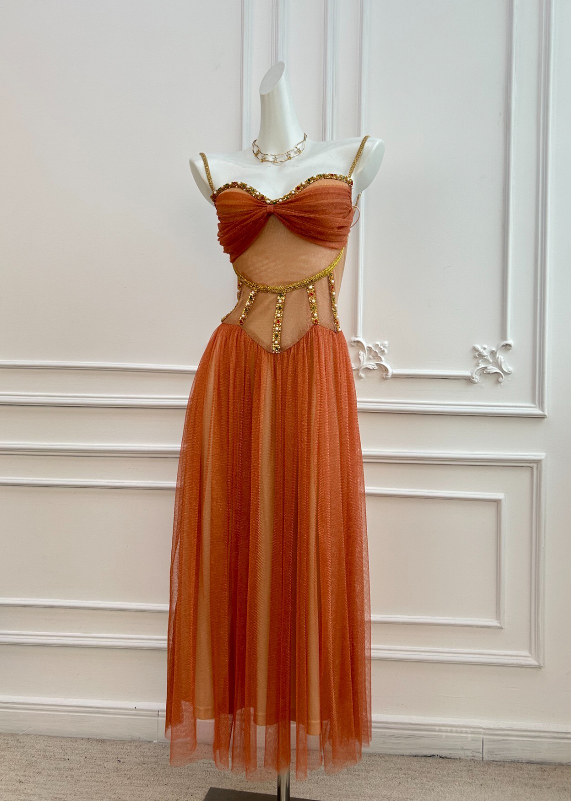 Women’s Custom Made Prom Dress Rhinestone Tulle Evening Gown Custom Size