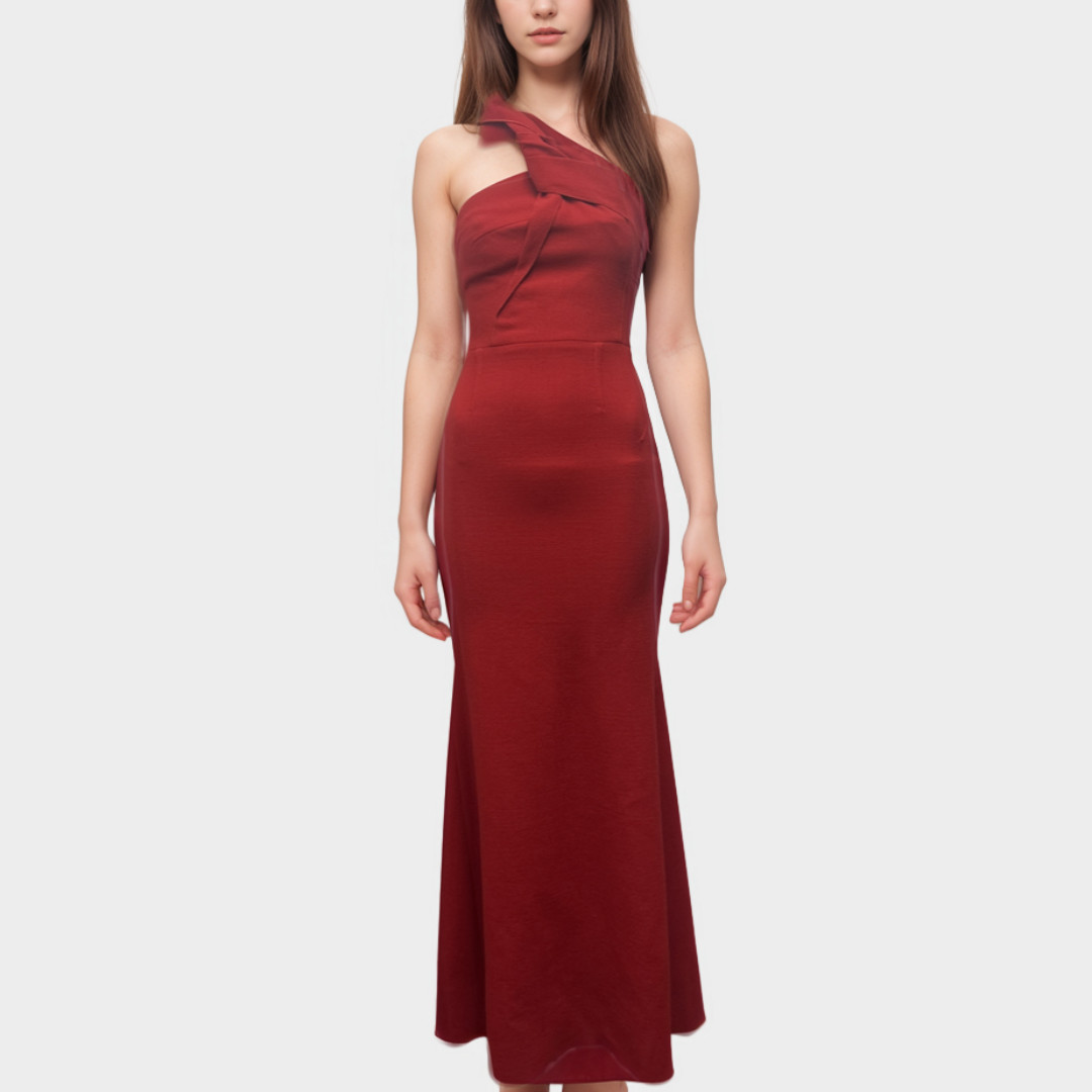 Roland Mouret Asymmetric Shoulder Red Formal Dress, size UK6