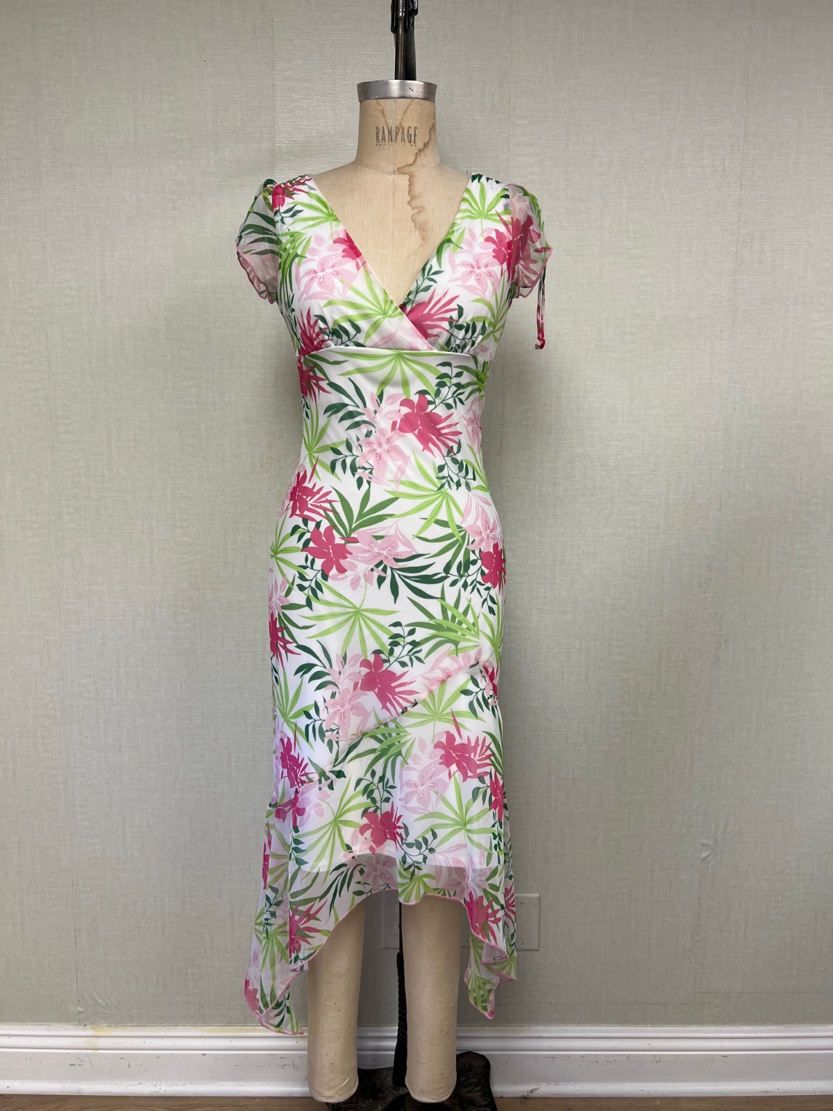 EUC Vintage 90s Y2K Buyer Too Floral Chiffon Slip Dress Size 5
