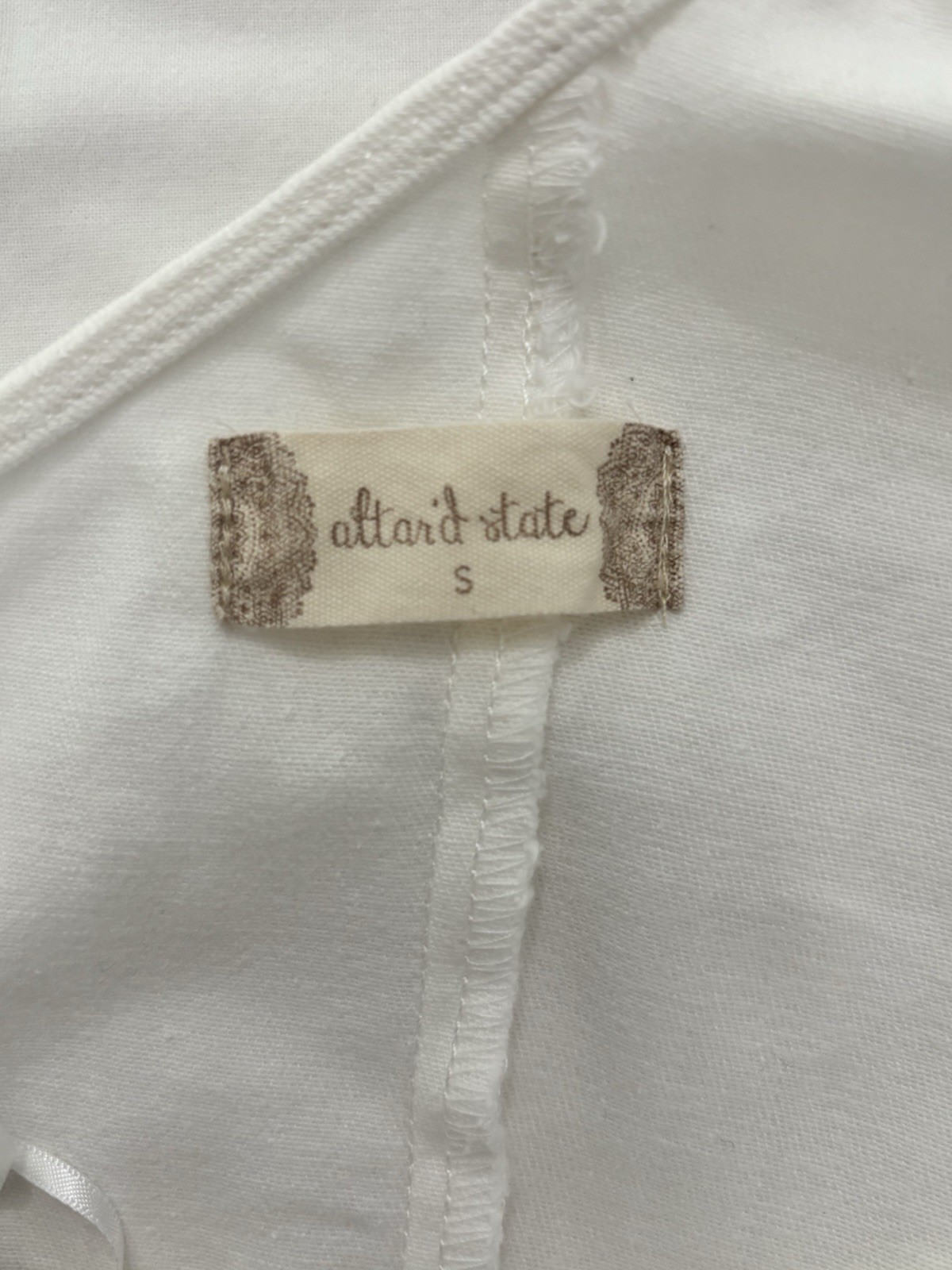 Altar’d State One-Shoulder White Denim Mini Dress, Size S