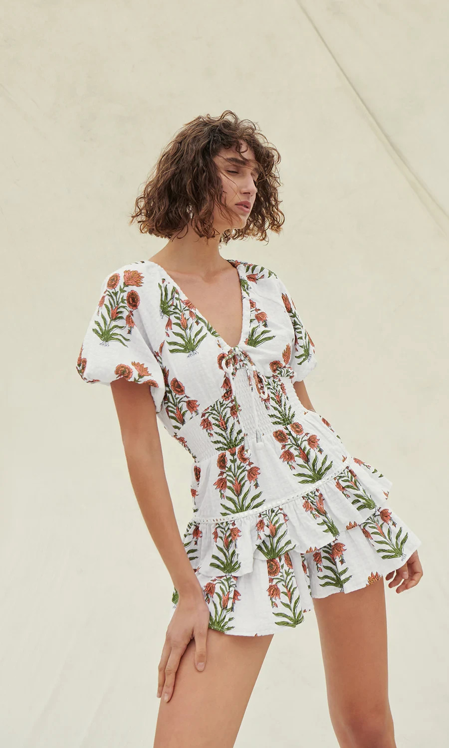 New Saylor Shannan Ruched Romper XS – S