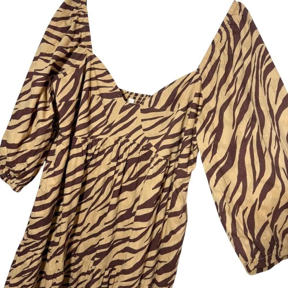 Anthropologie Blossom Maxi Dress NWT Size XL Textured Brown Multi Animal Print