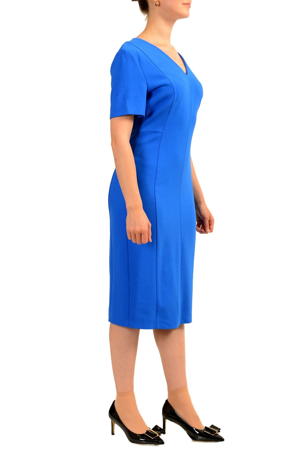 Hugo Boss Women’s “Damaisa” Royal Blue V-Neck Pencil Dress US 2XL IT 48