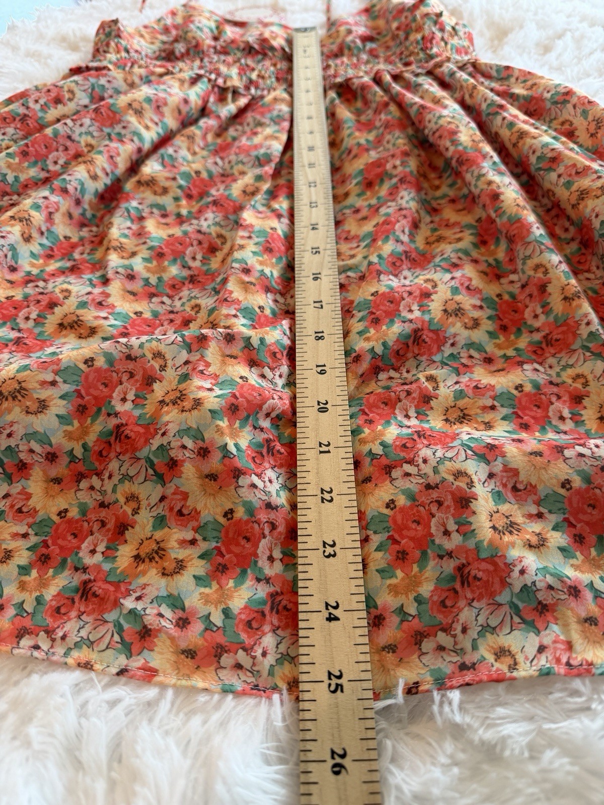 Umgee Women Floral Smocked Waist Sundress Sz M Cottagecore Prairie Peasant Boho
