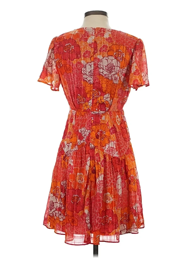 Taylor Floral Babydoll Tiered Shiny size 10 Whimsical Dress