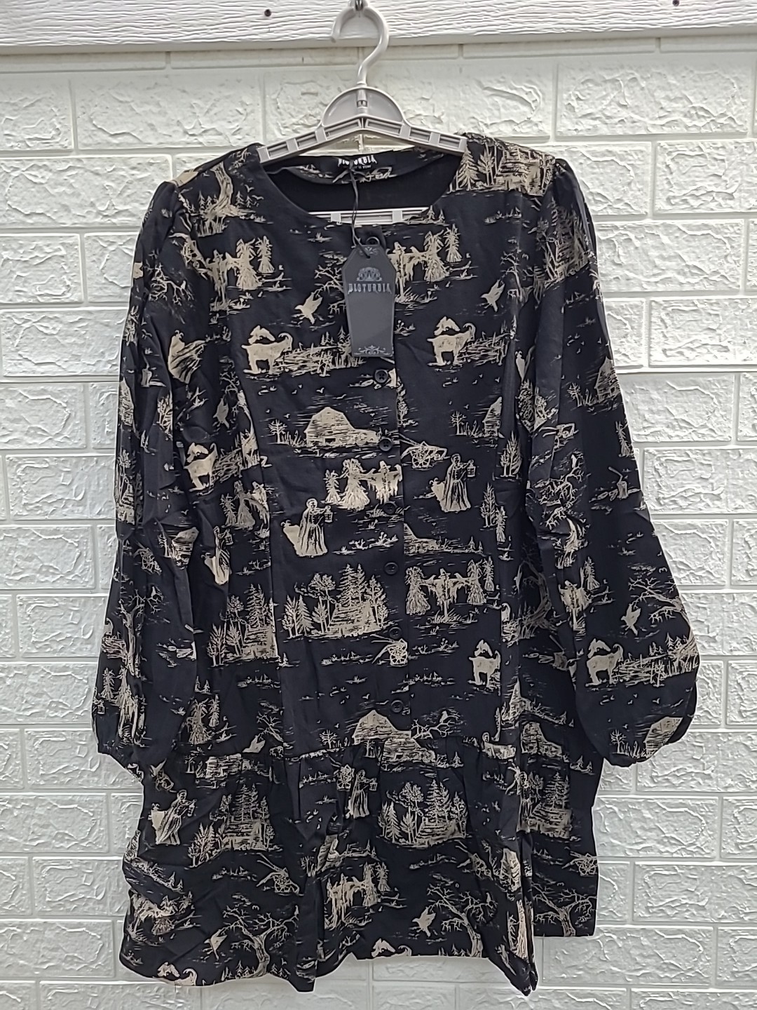 New Disturbia Lacelle Cotton Button Up Long Sleeve Mini Dress Women’s US Size 12