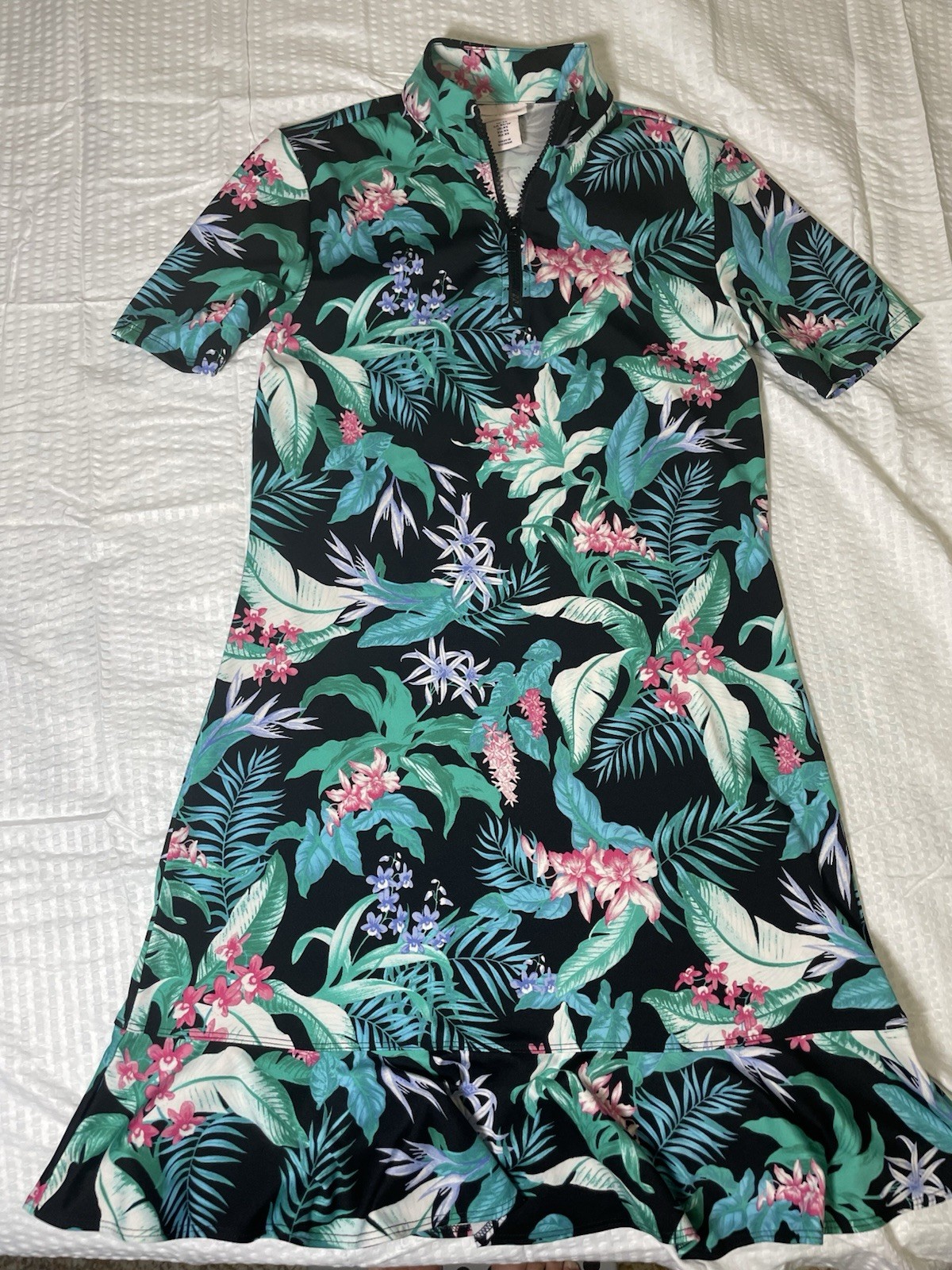 Women’s Tommy Bahama Golf Tropical Print Dress, Green, Size XS
