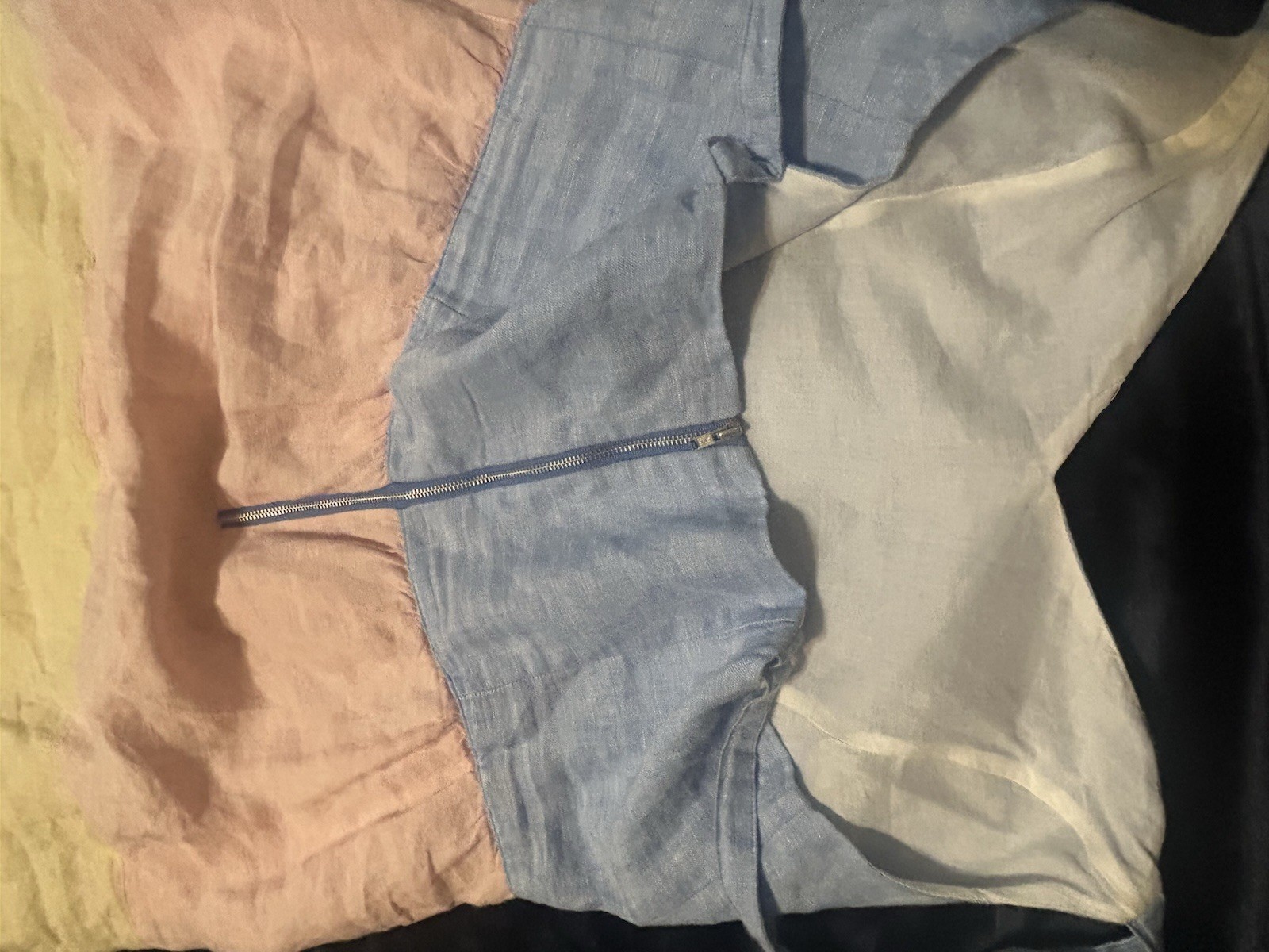 Cynthia Rowley Linen Colorblock V-Neck Strappy Short Sundress Size S. 100% line