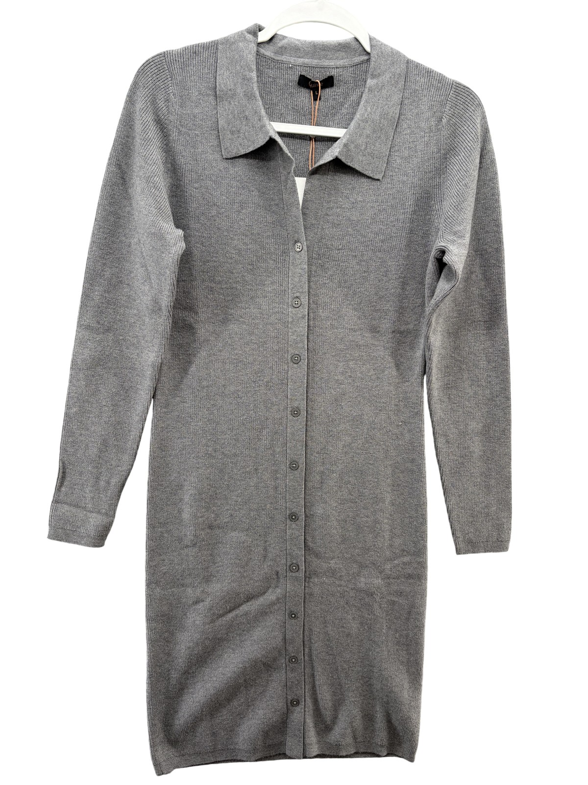 Quince Sweater Shirt Midi Dress Womens Large Gray Collared Button Front