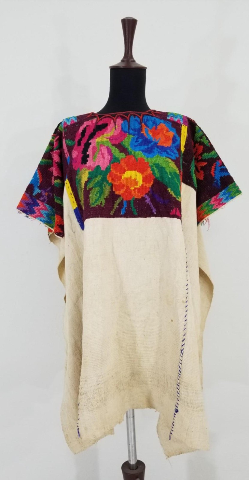 Vintage Traditional Guatemalan Floral Handwoven Huipil 88x85cms