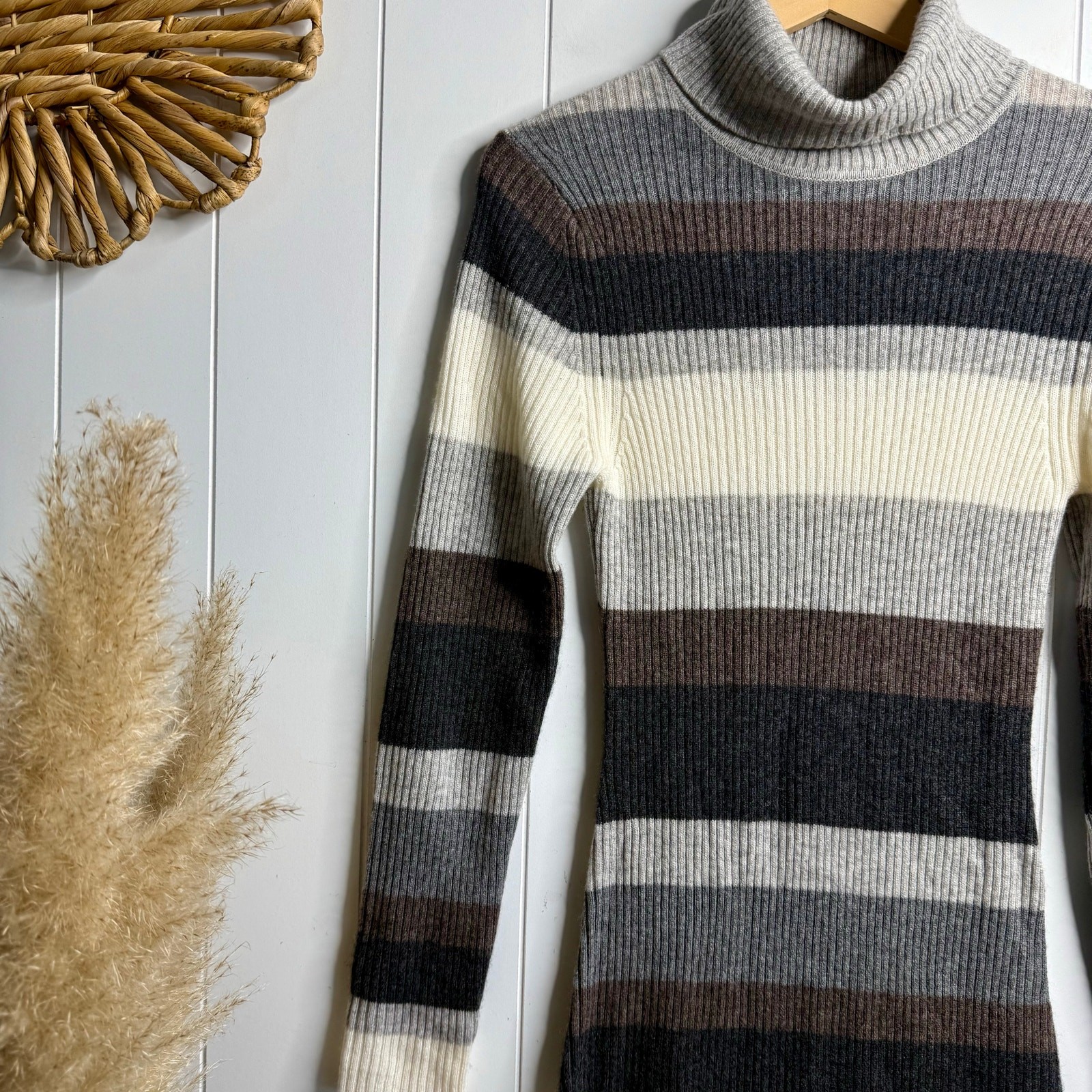 Charter Club cashmere sweater dress midi turtleneck soft cozy ribbed Small