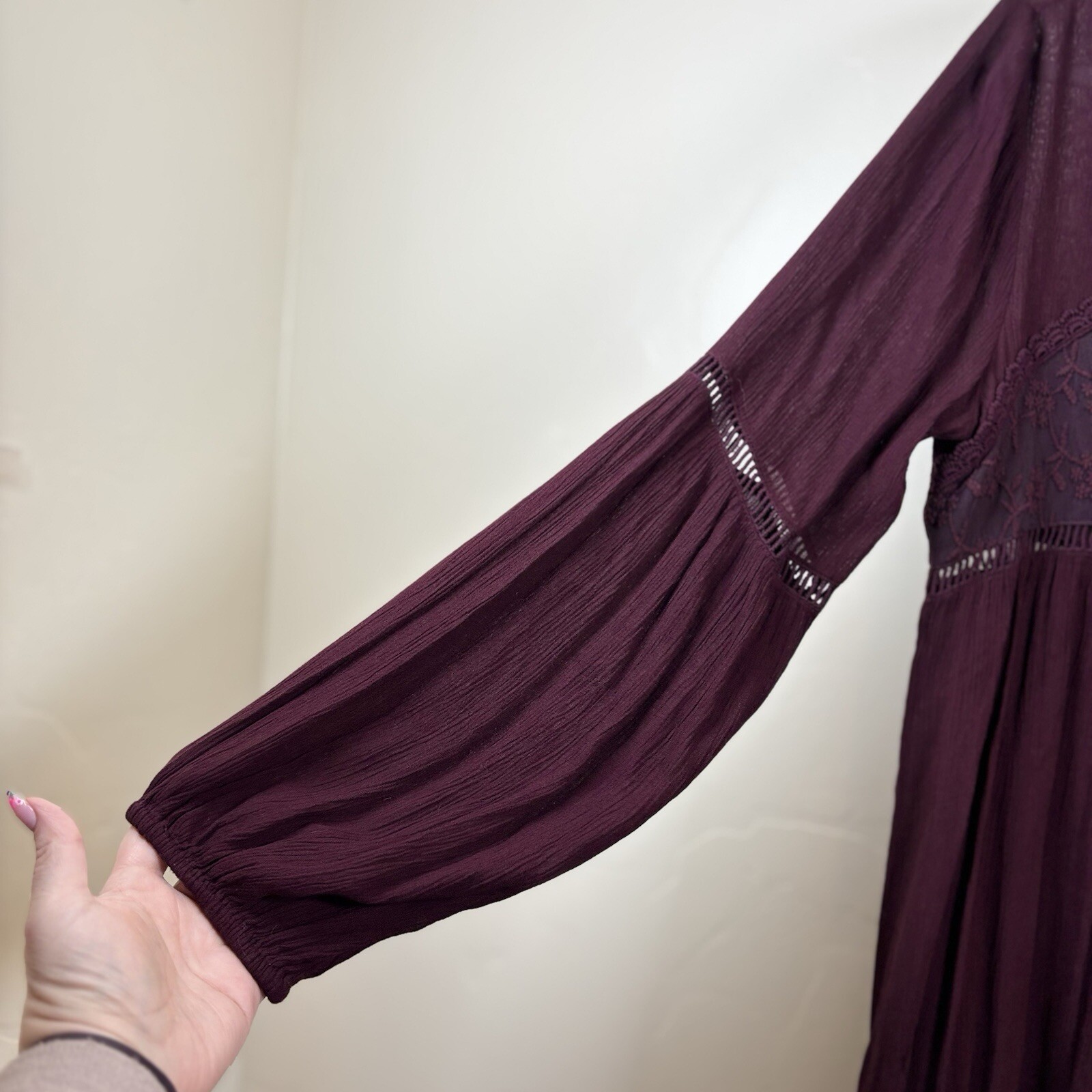Patrons Of Peace Babydoll Dress Sz M Purple Semi-Sheer Gauzy Whimsigoth Fairy