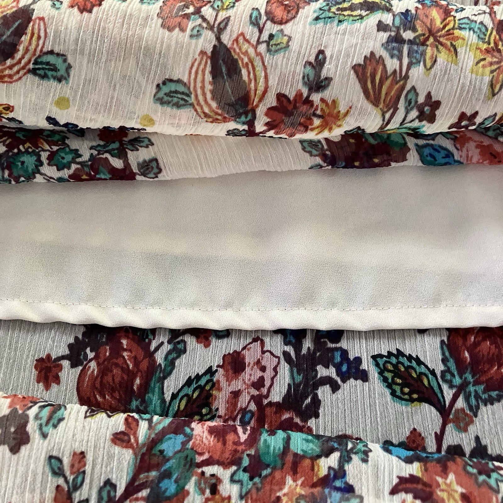 Lucky Brand Sleeveless A-Line Chiffon Dress Size S Floral & Tassel Tie Detailing