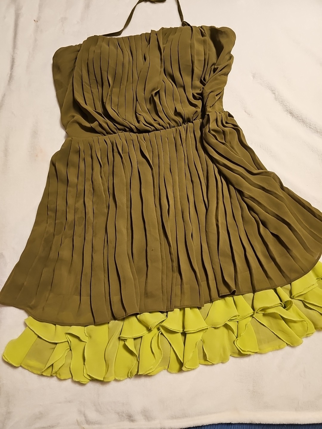Jessica Simpson Women’s Dress Size 14 Green Strepless Dry Clean 100%polyester